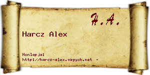 Harcz Alex névjegykártya